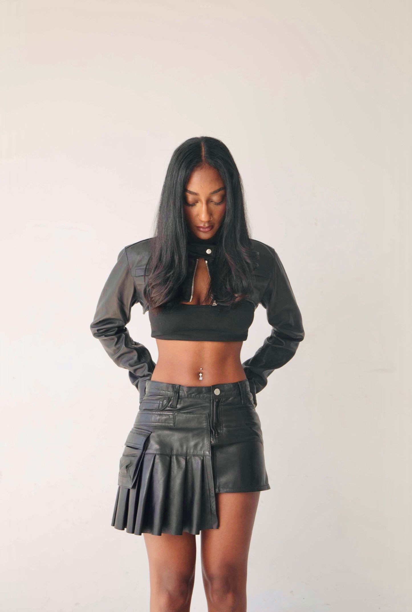Lucky leather double waisted skirt