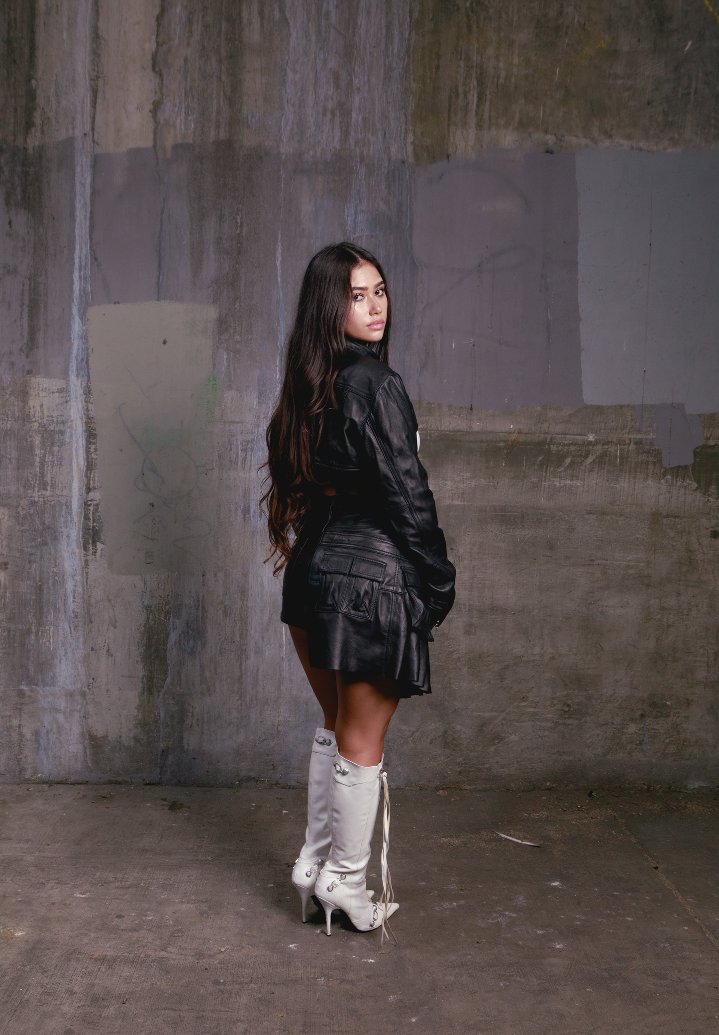 Lucky leather double waisted skirt