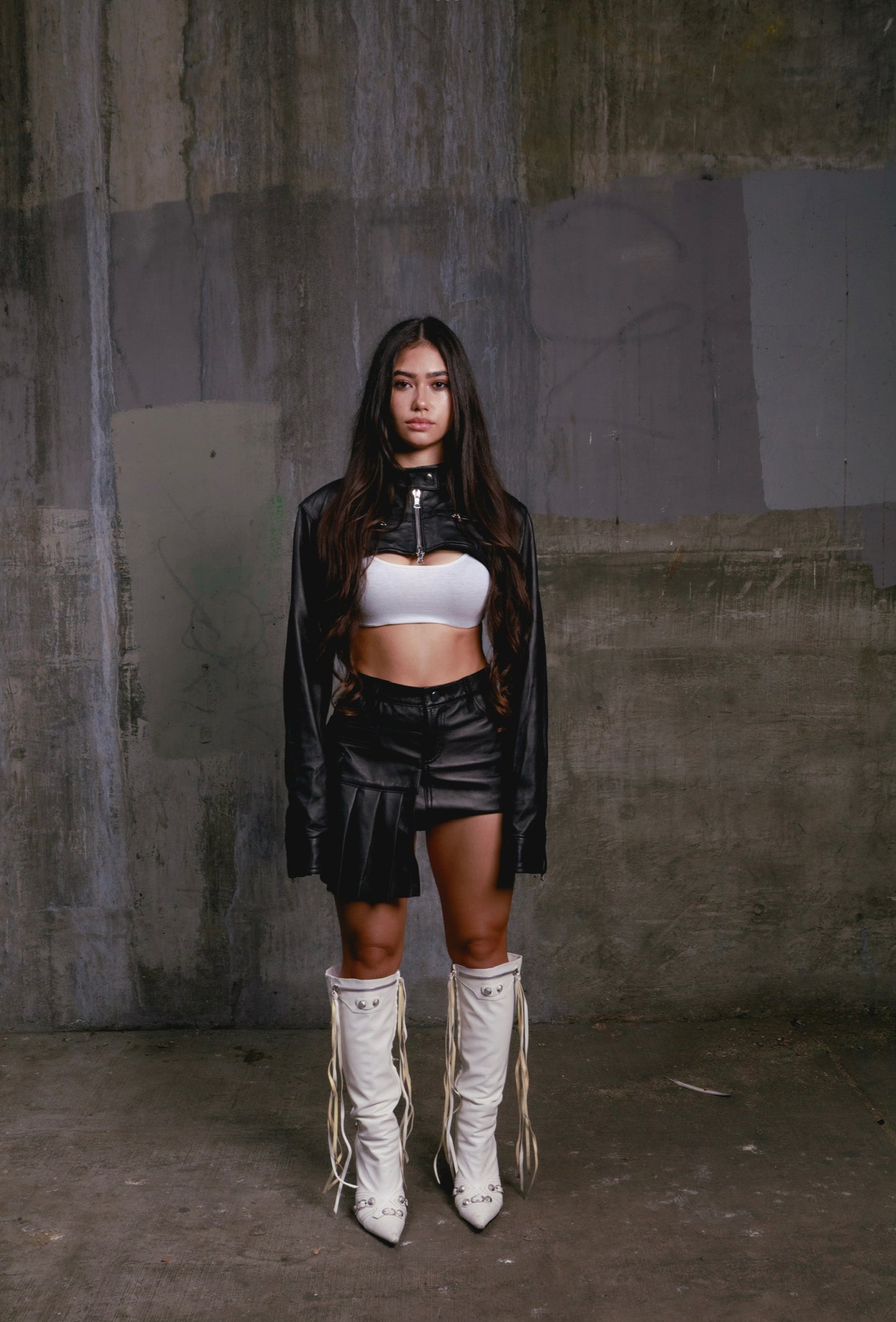 Lucky leather cropped jacket