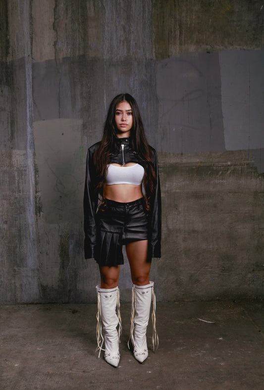 Lucky leather cropped jacket