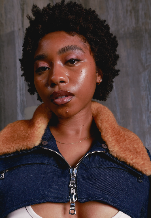 Denim micro jacket