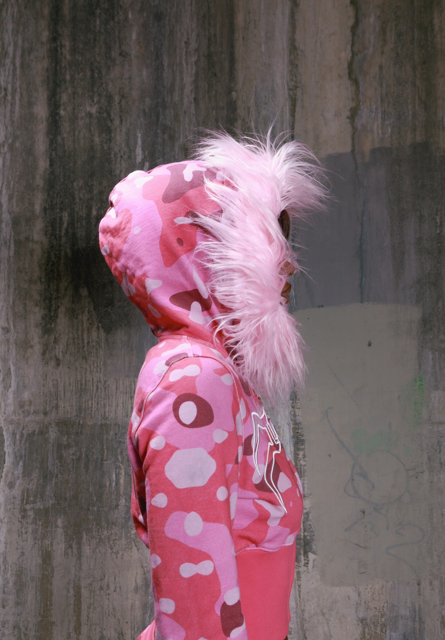 Pink camo cropped sweater